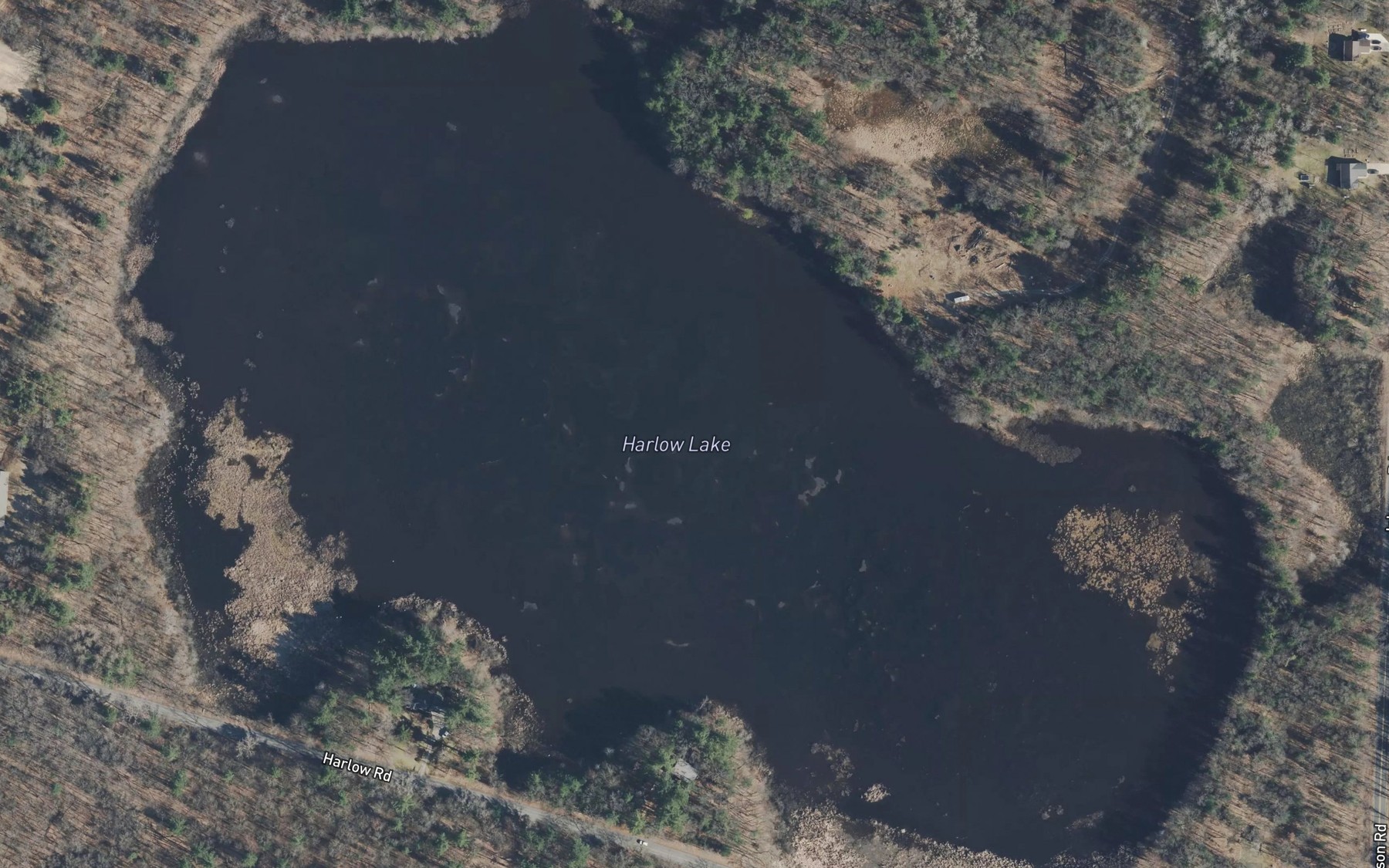 Satellite map of the Harlow Lake