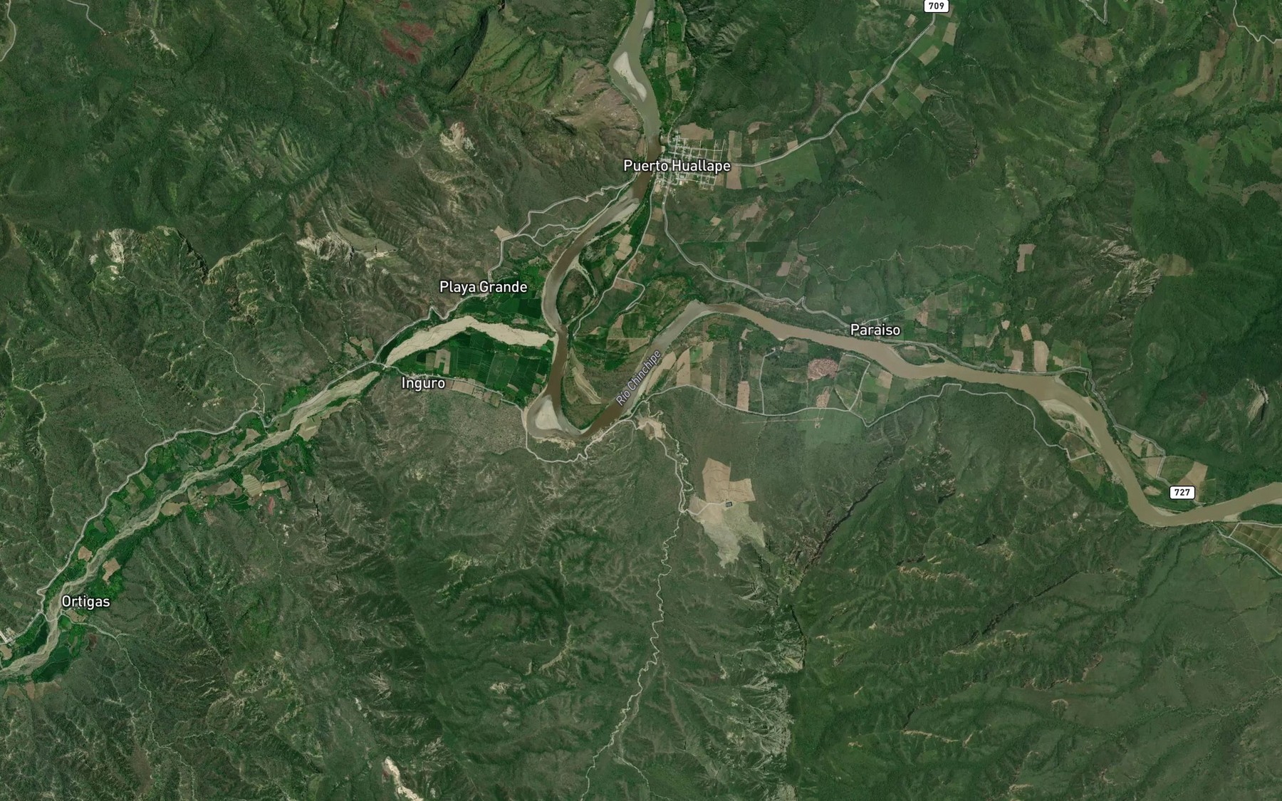 Satellite map of the Quebrada Colorado