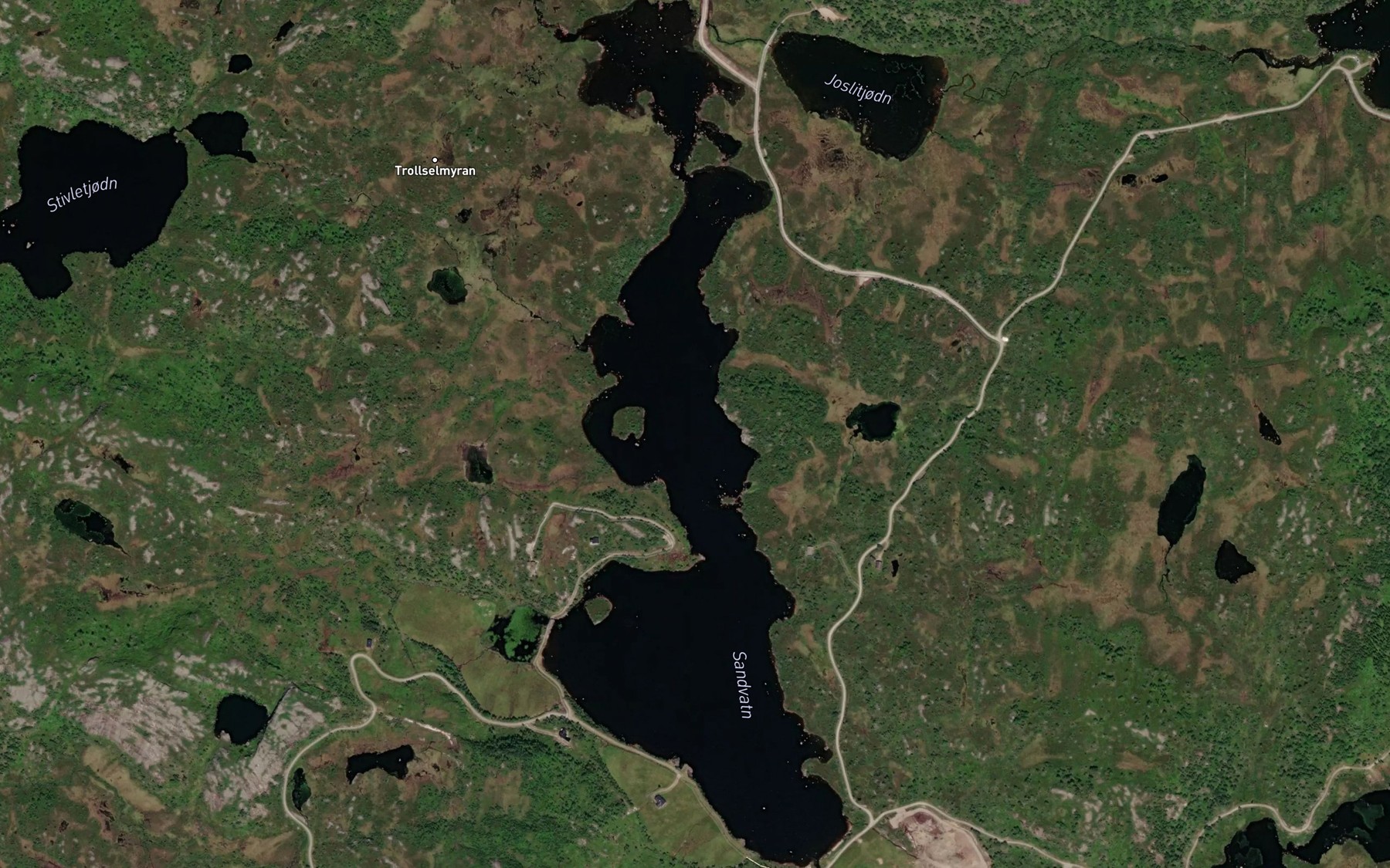 Satellite map of the Sandvatnet