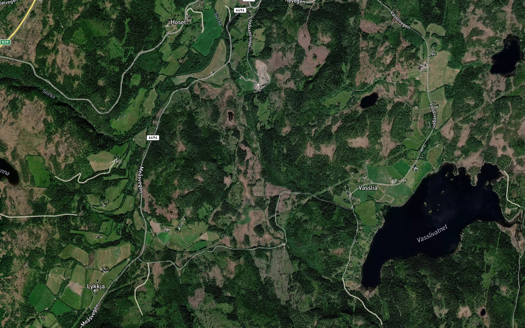Satellite map of the Bjorbekken