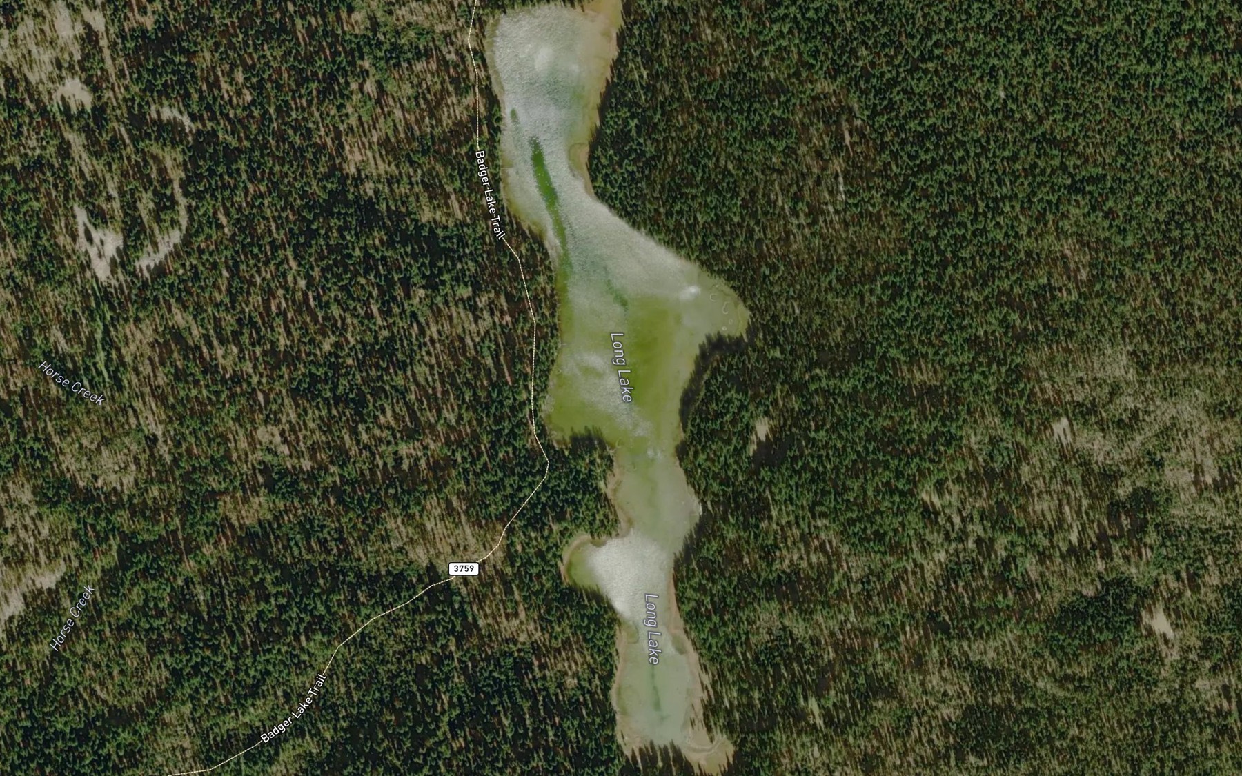 Satellite map of the Long Lake