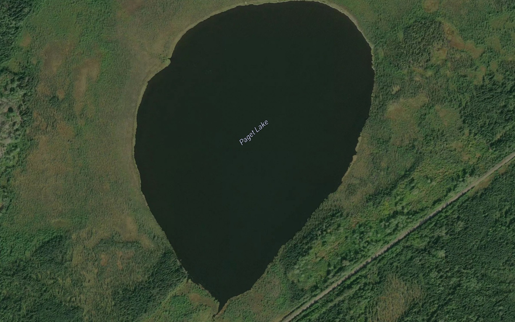 Satellite map of the Paget Lake