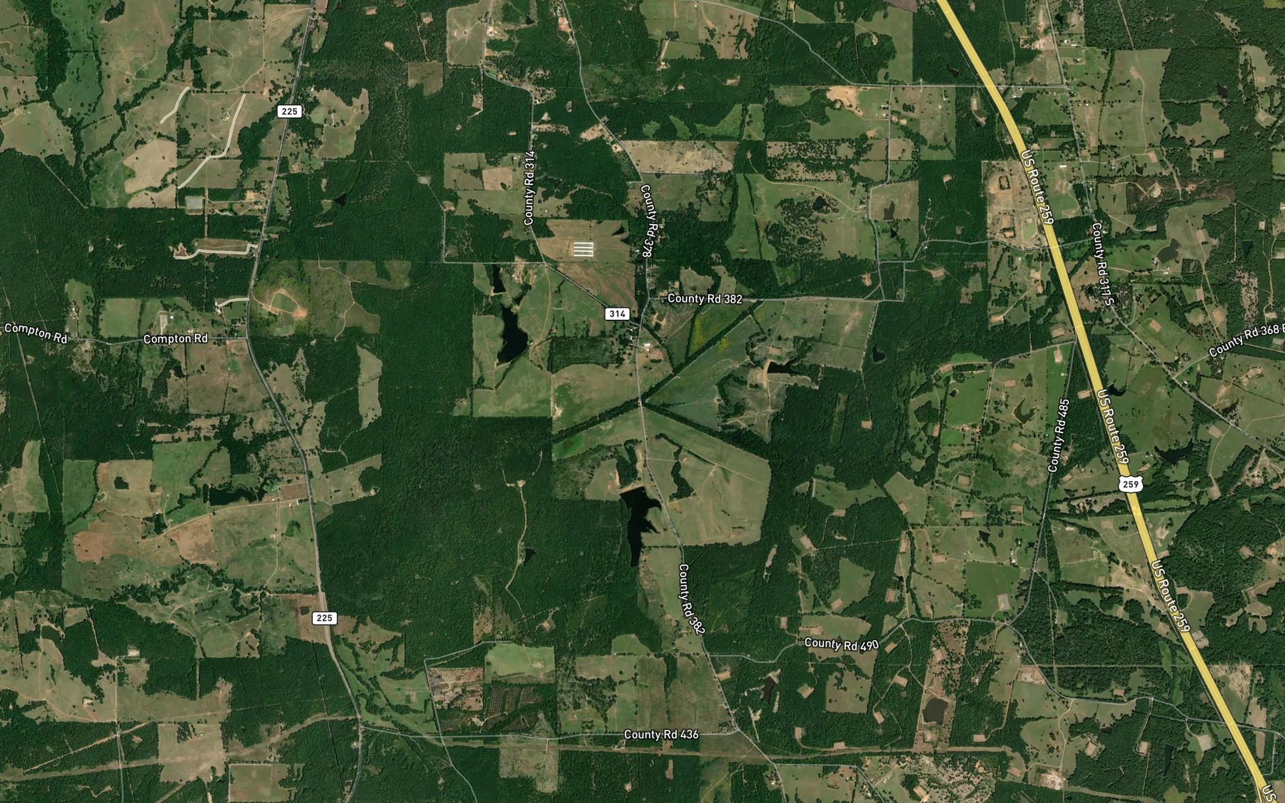 Satellite map of the Minden Creek