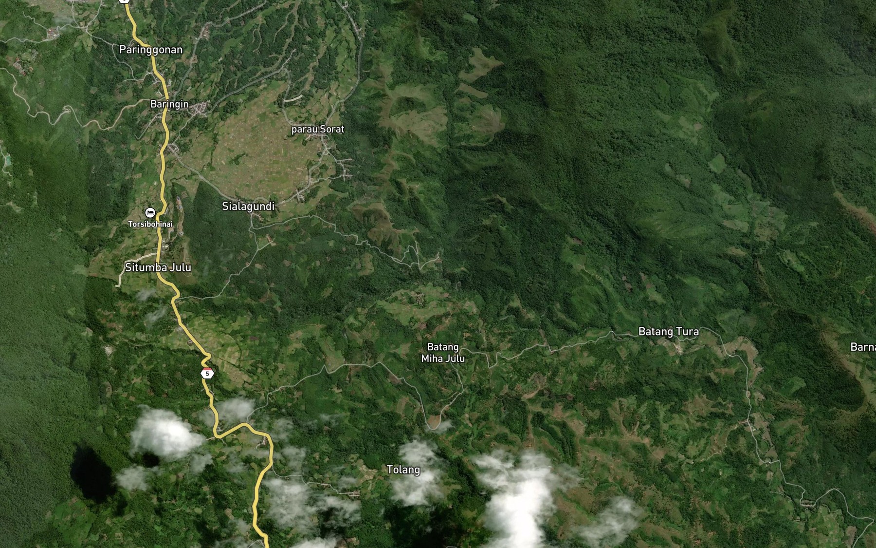 Satellite map of the Aek Gambiri
