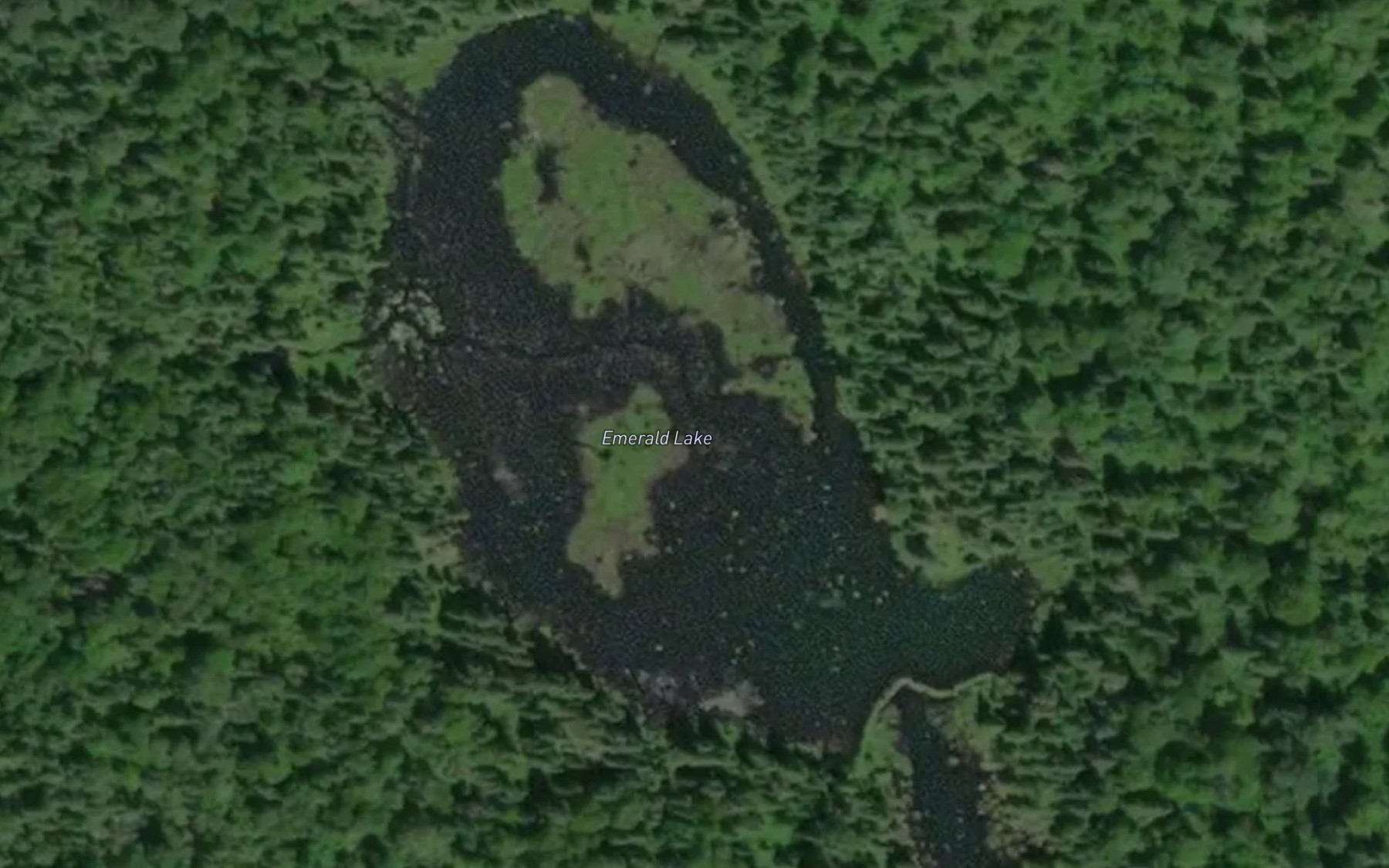 Satellite map of the Emerald Lake