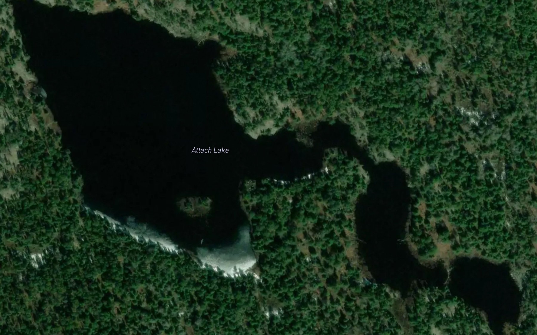 Satellite map of the Attach Lake