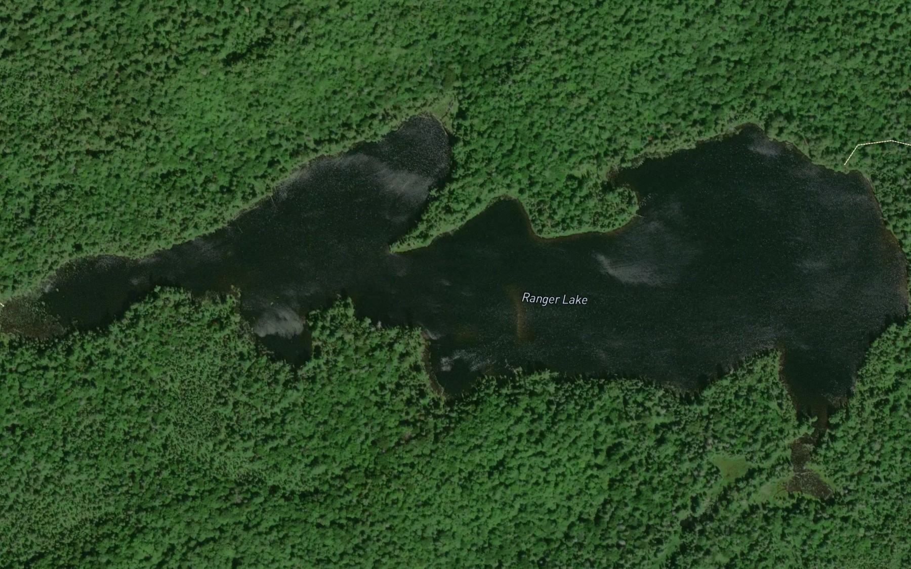 Satellite map of the Ranger Lake