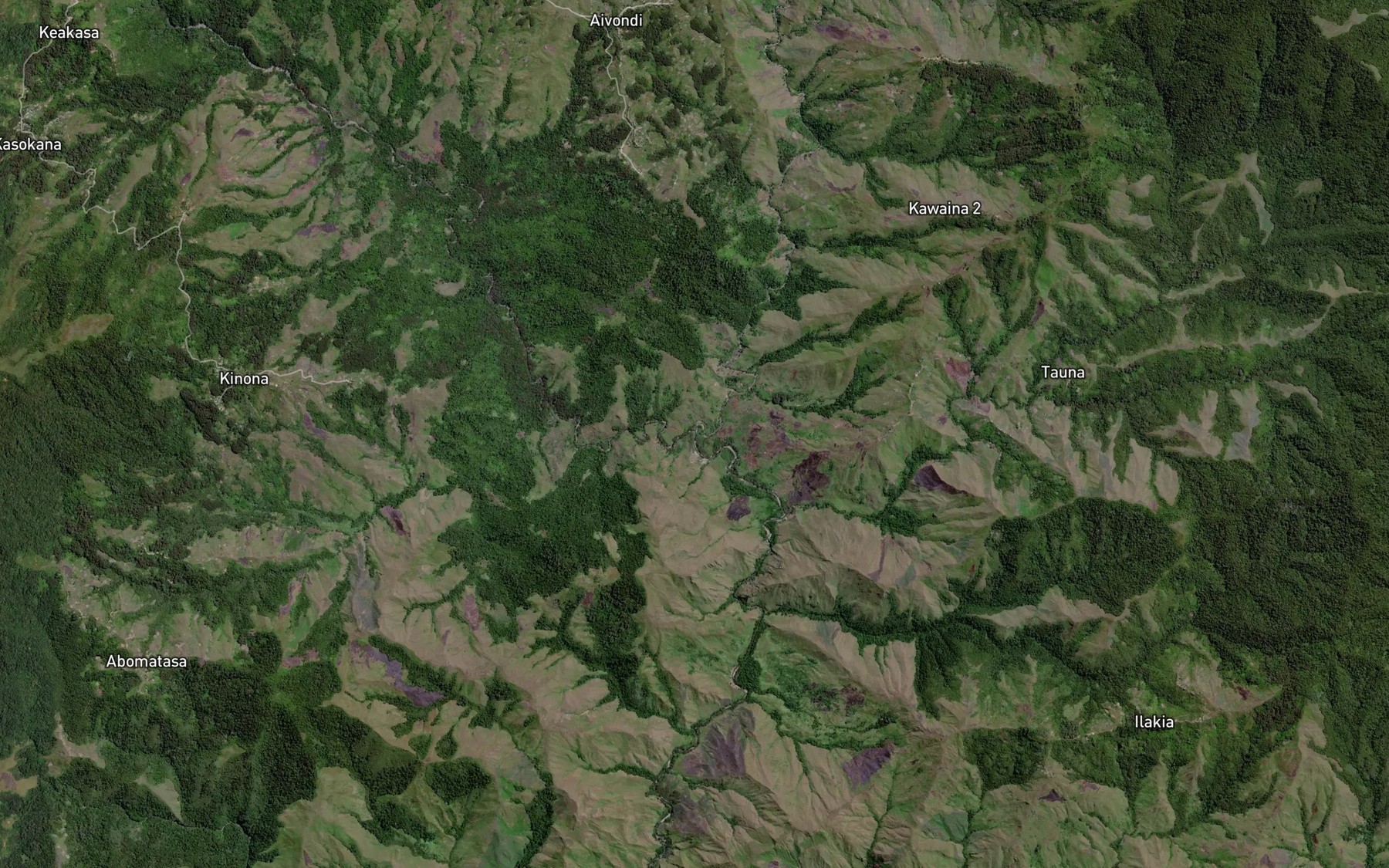 Satellite map of the Puburamba River