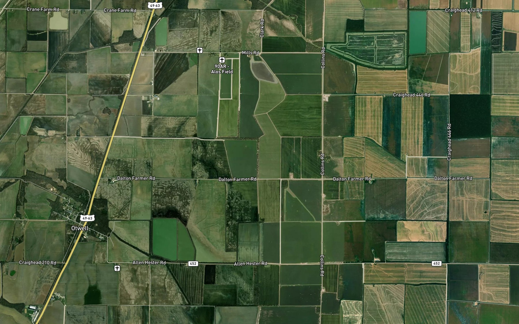 Satellite map of the Farmers Lake