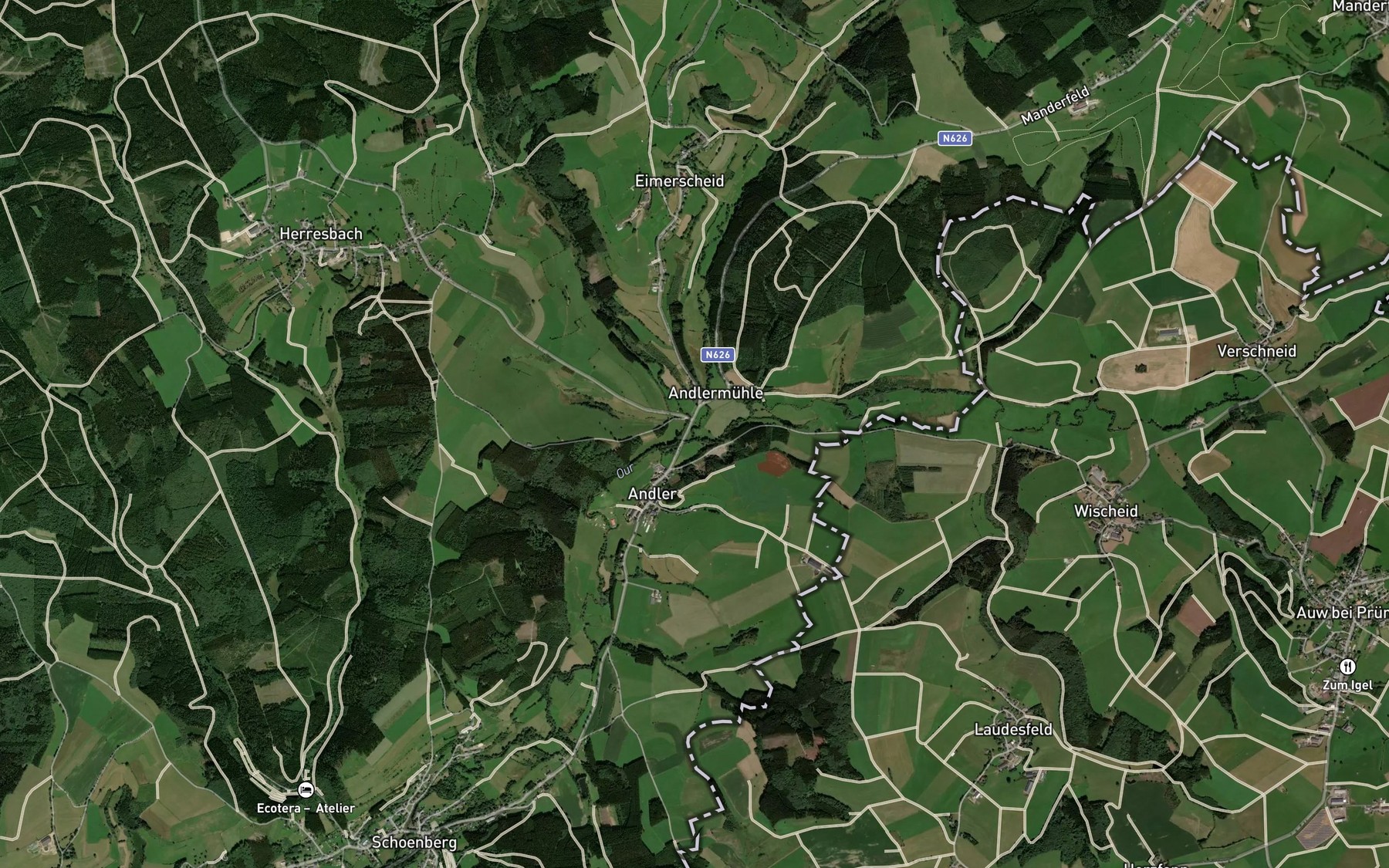 Satellite map of the Medenderbach