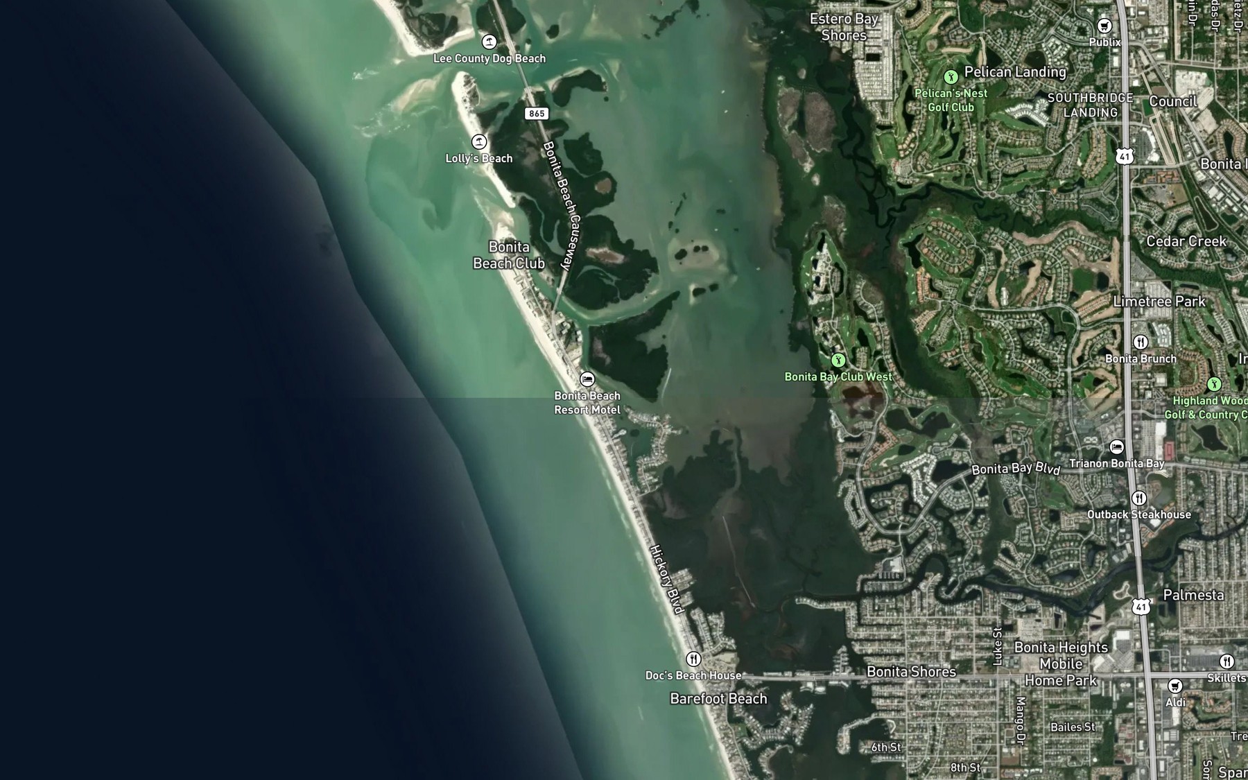 Satellite map of the Hogue Channel