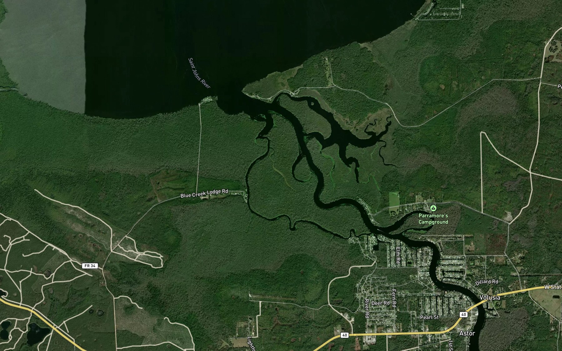 Satellite map of the Cross Creek