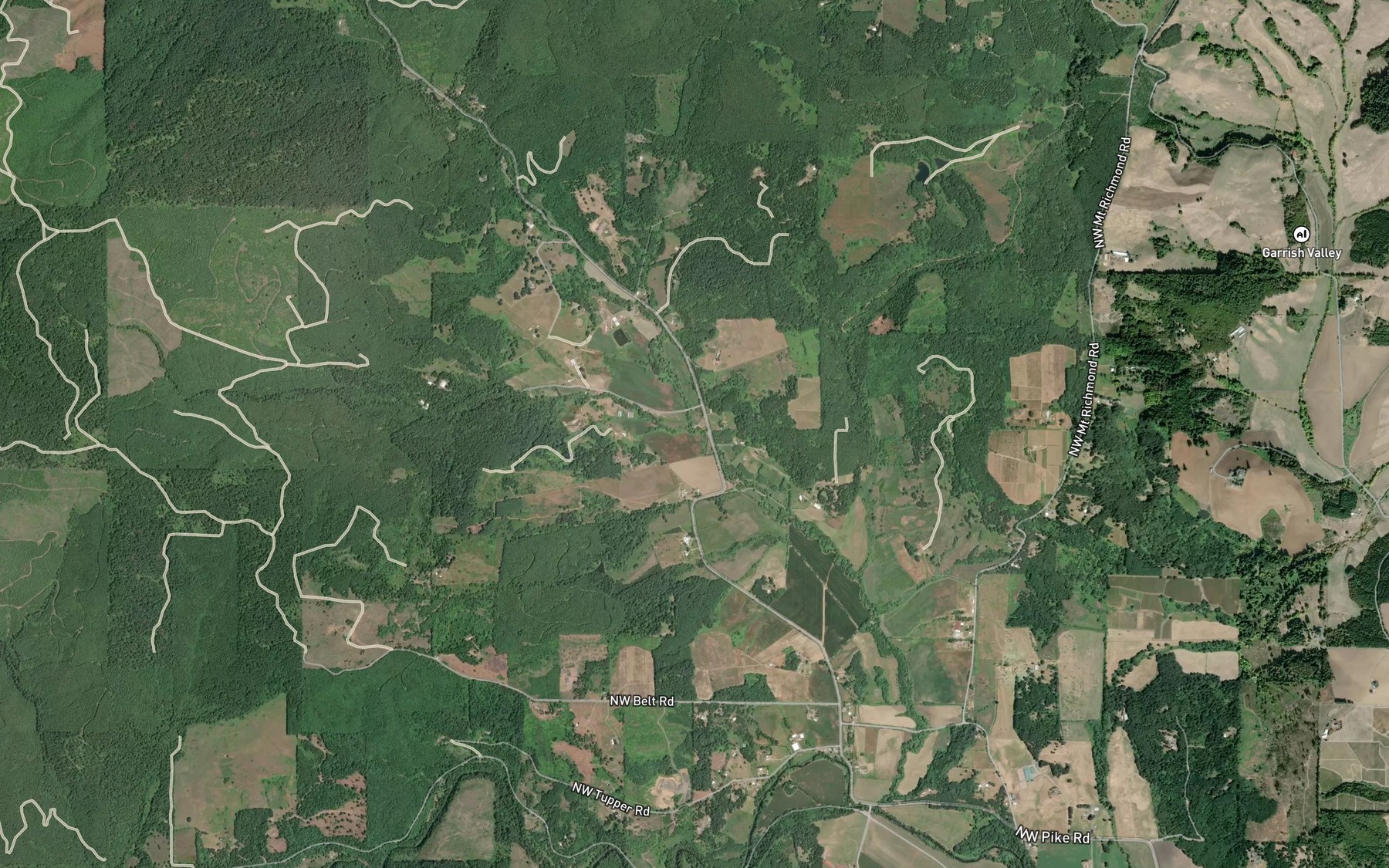 Satellite map of the Wildwood Creek