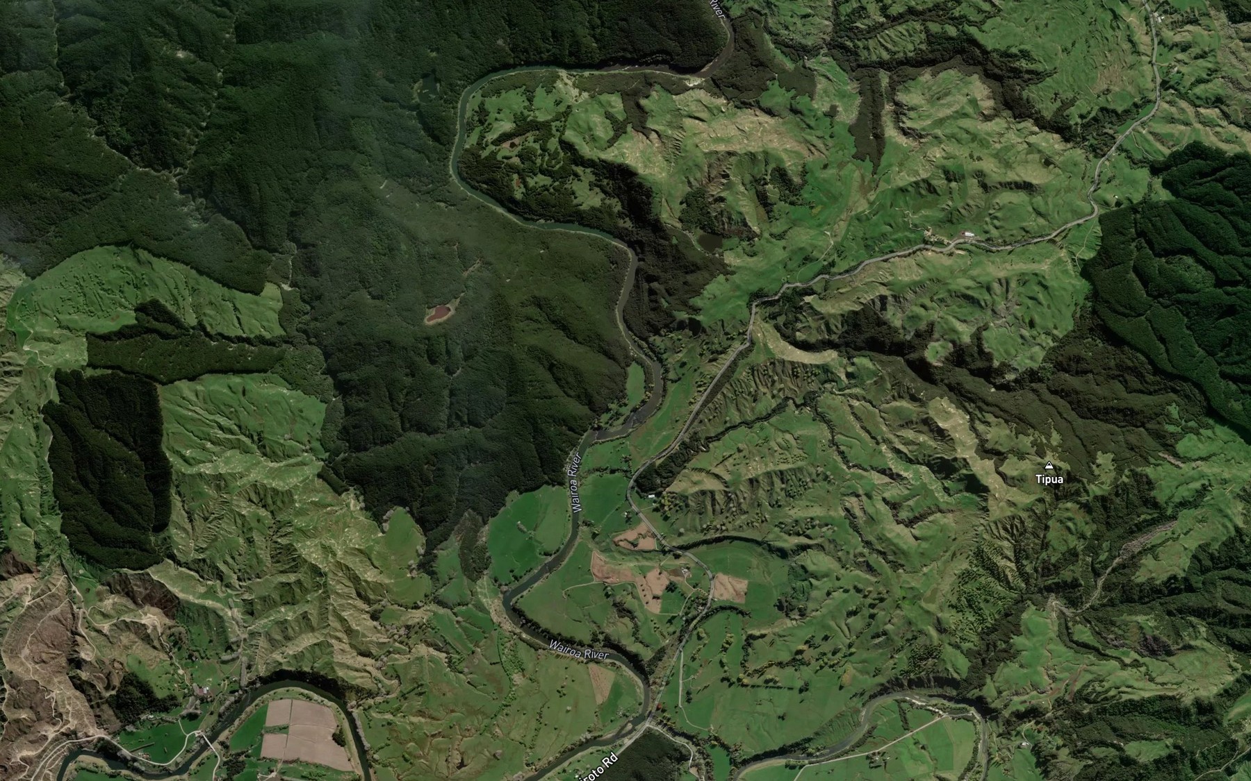 Satellite map of the Te Kura Stream