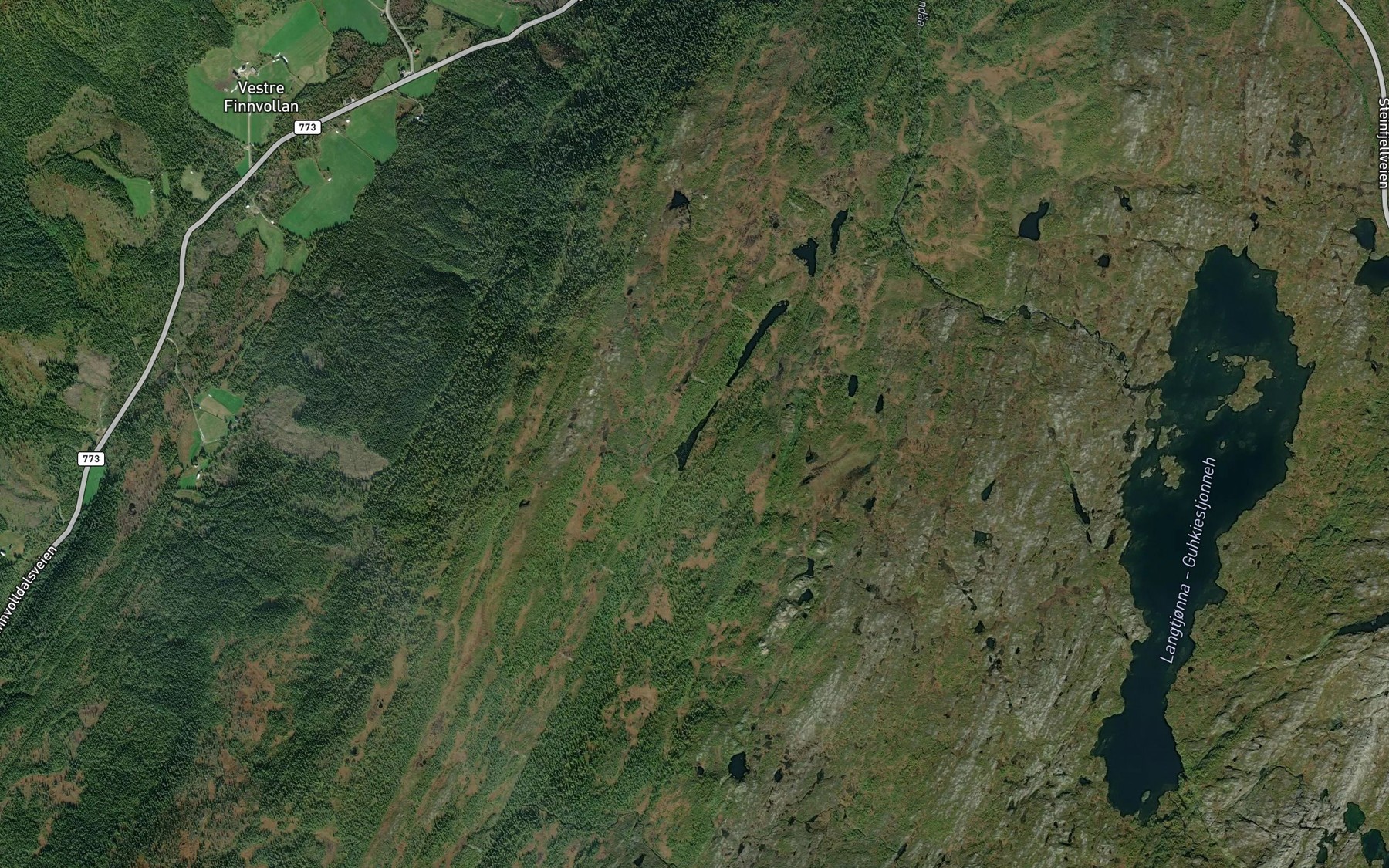 Satellite map of the Finnhuslibekken