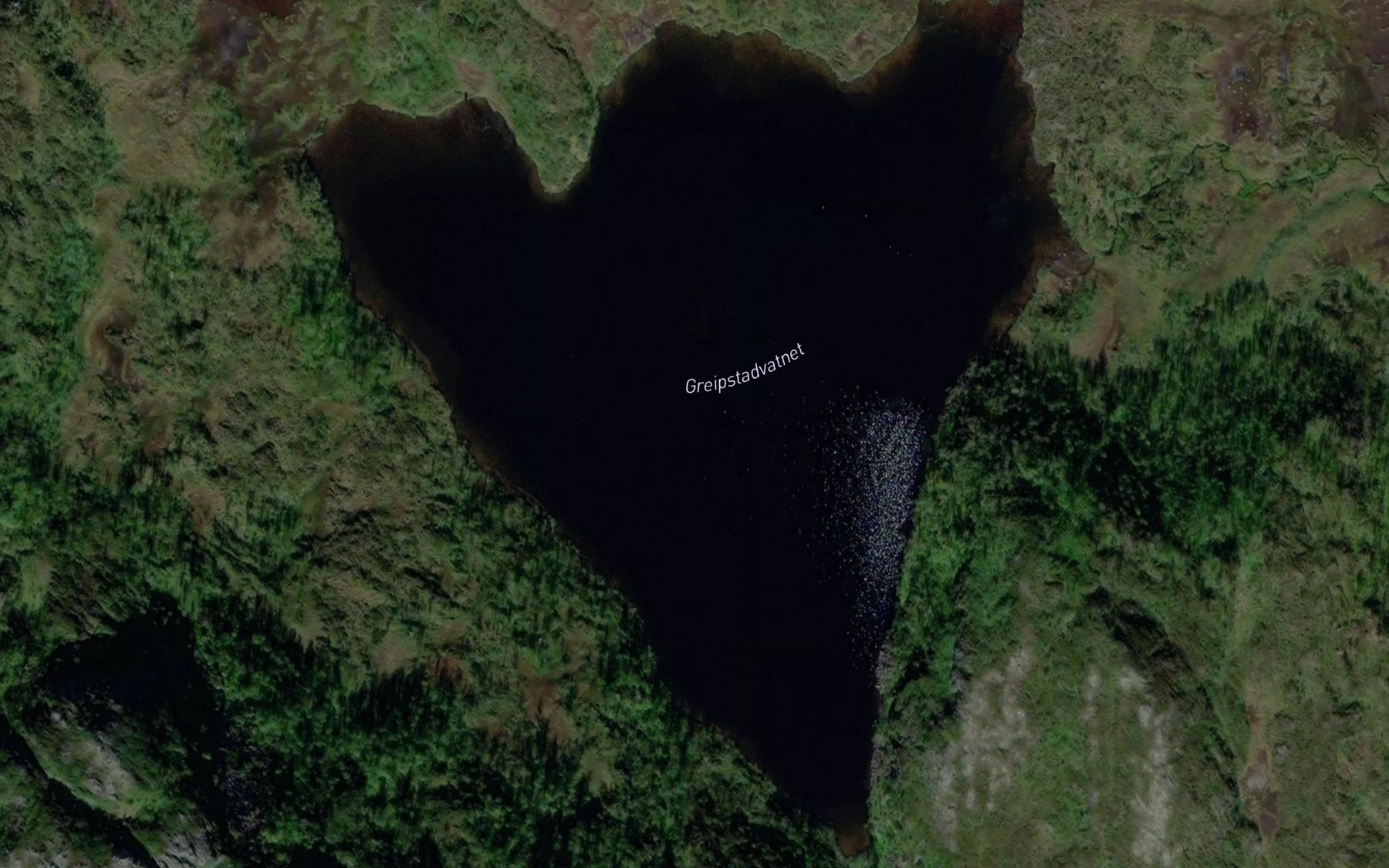 Satellite map of the Greipstadvatnet