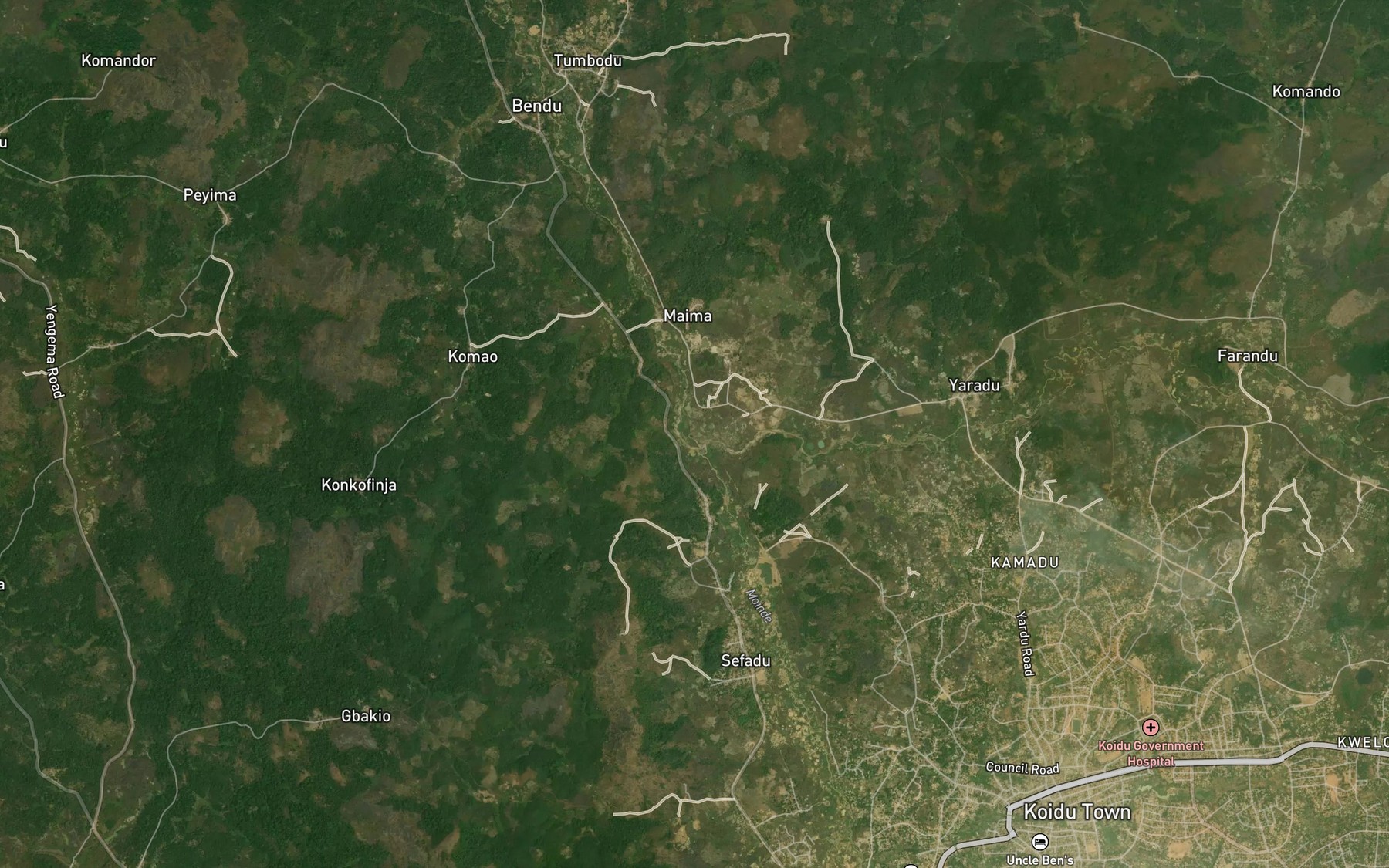 Satellite map of the Moindi