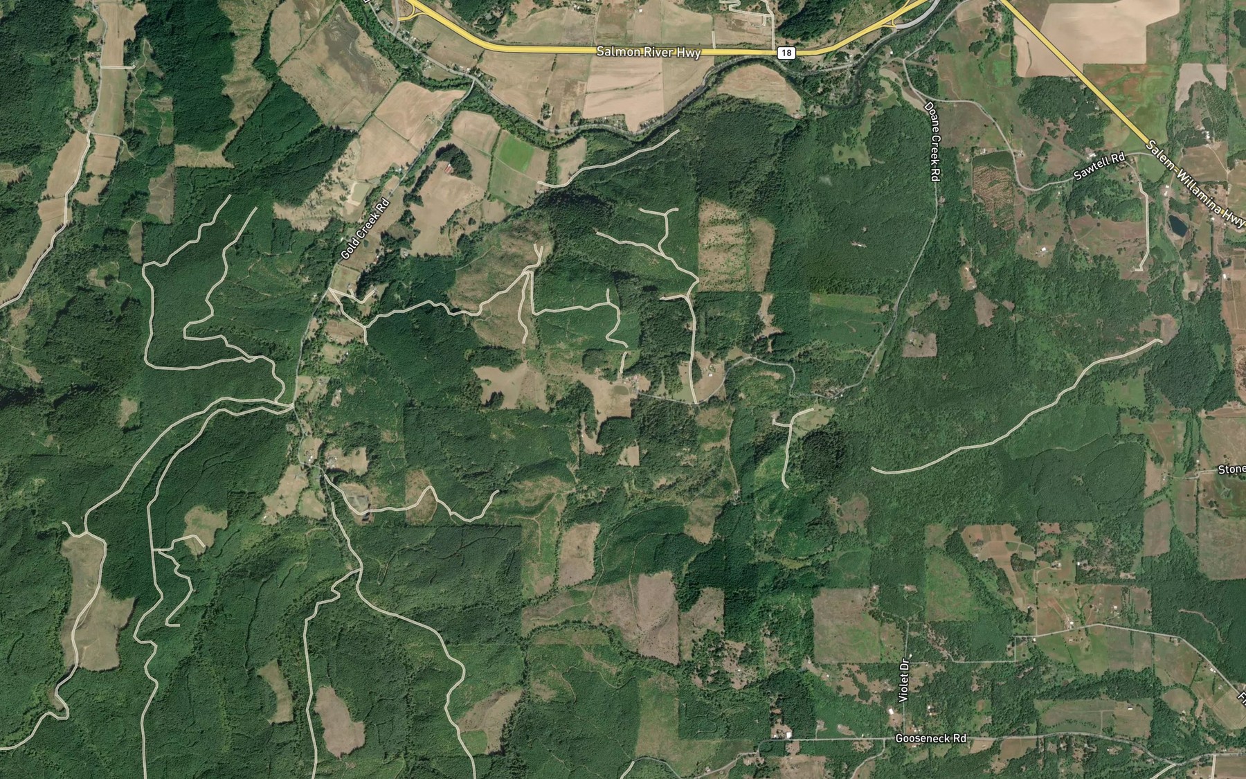 Satellite map of the Bailey Reservoir
