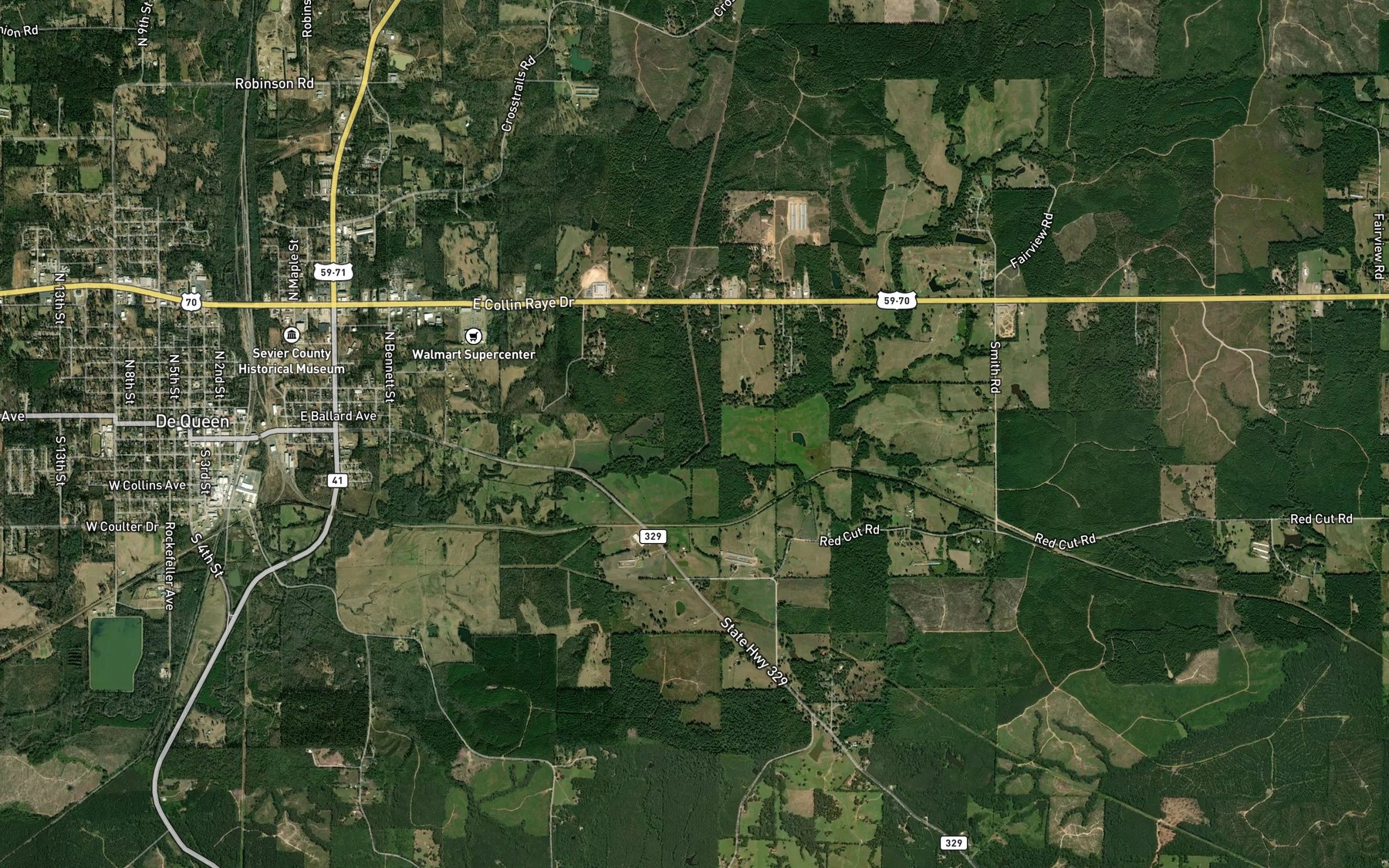 Satellite map of the Pepper Creek