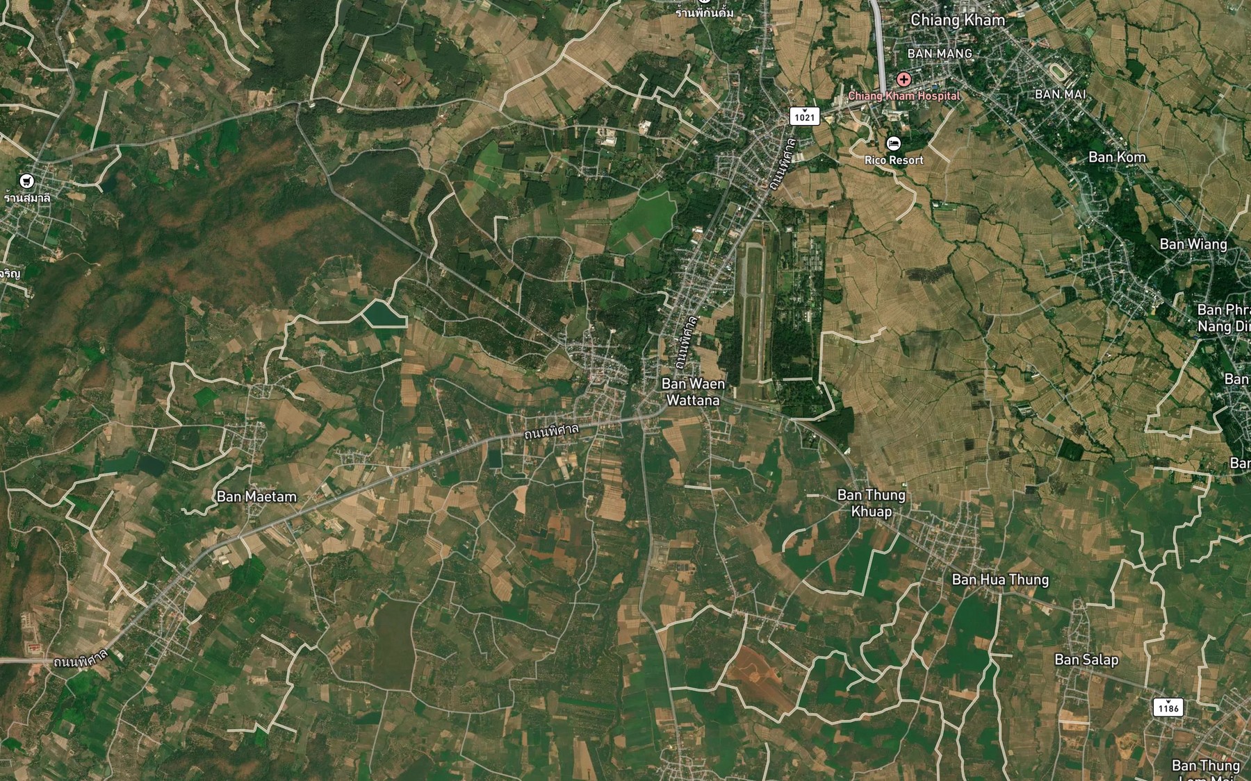 Satellite map of the Huai Mae Tam