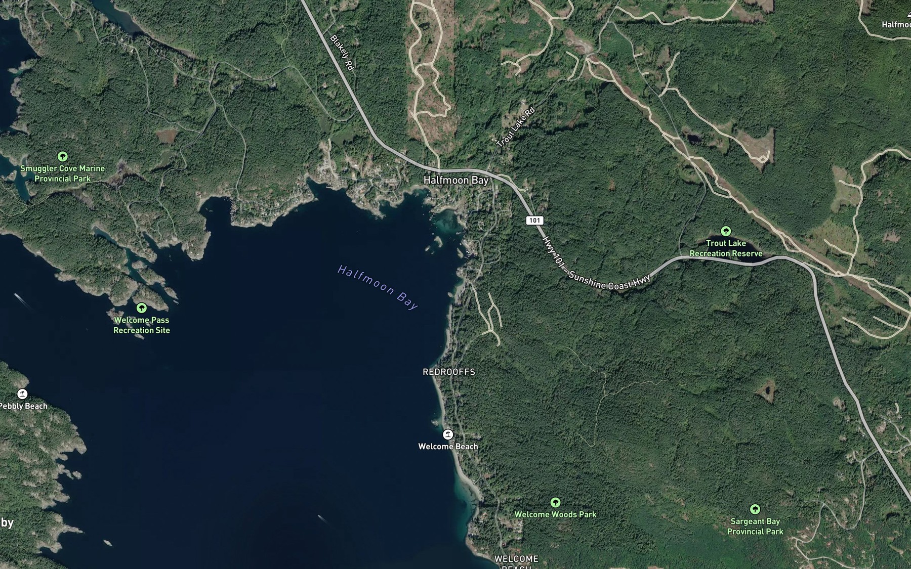 Satellite map of the Lyons Cove