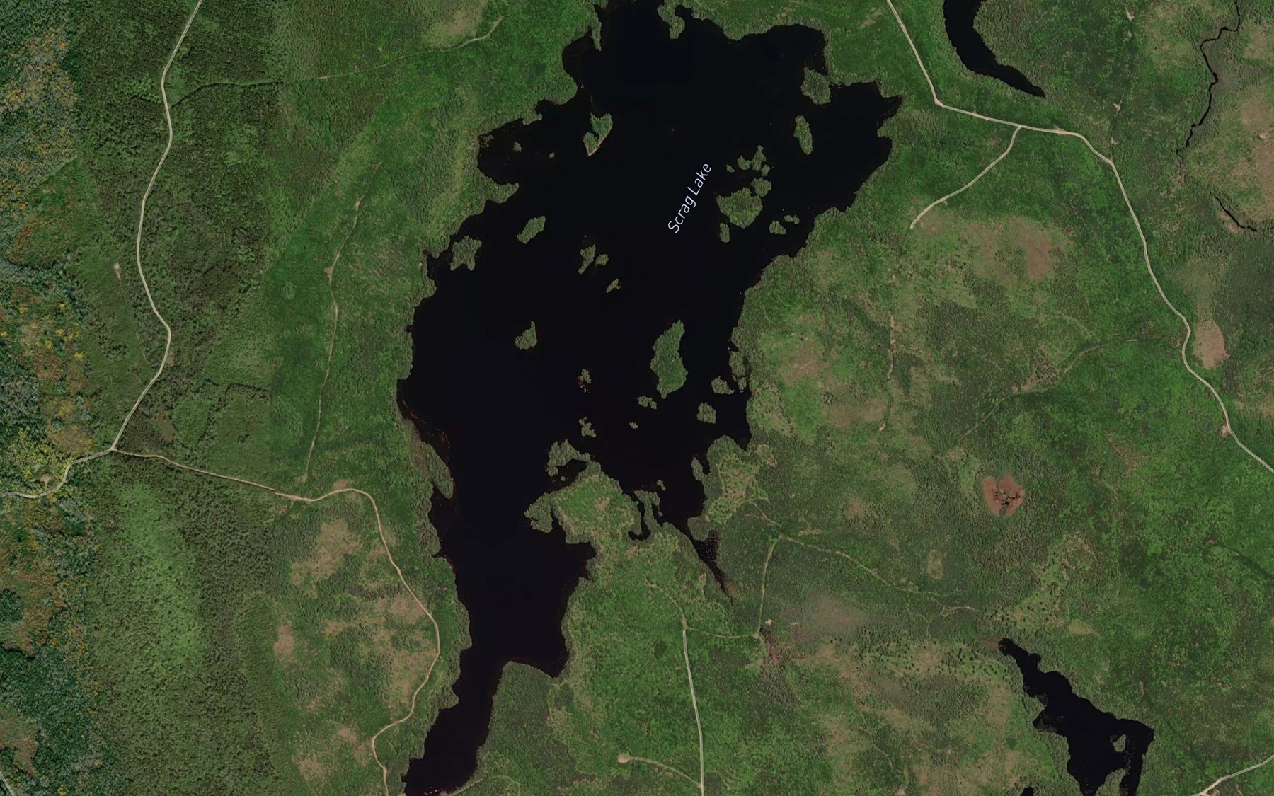 Satellite map of the Scrag Lake