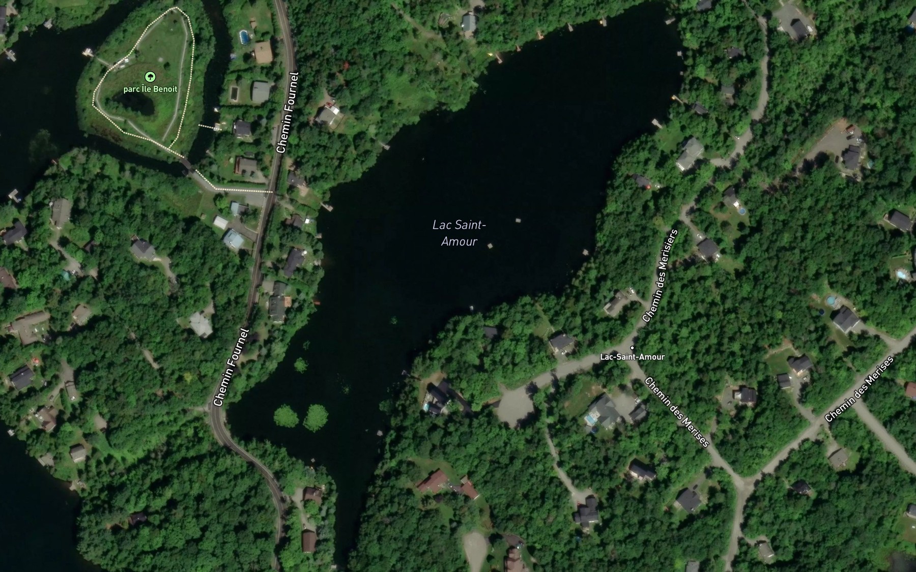 Satellite map of the Lac Saint-Amour