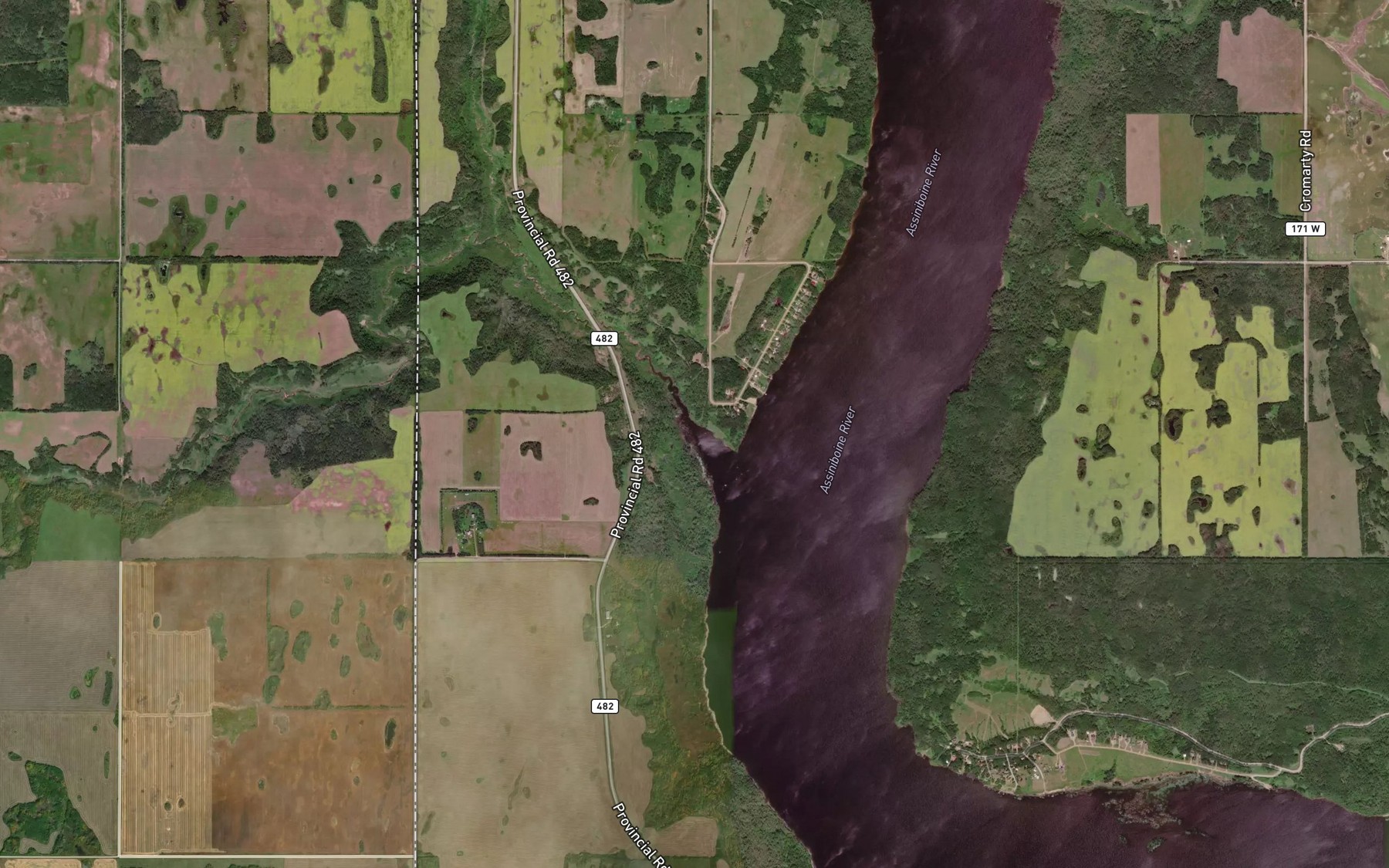 Satellite map of the Cupar Creek
