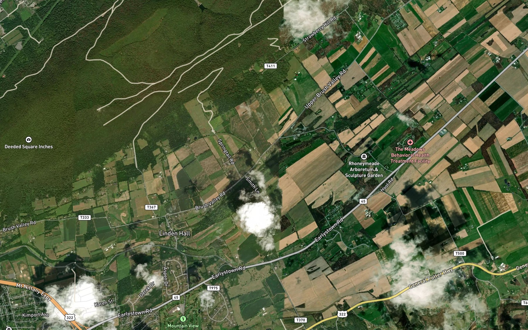 Satellite map of the Potter Brook