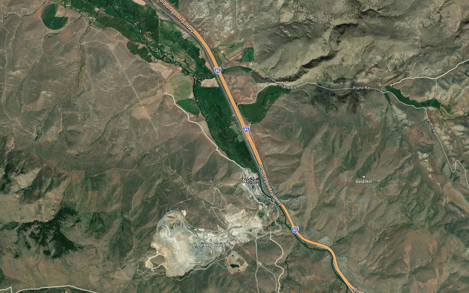 Satellite map of the Swayze Creek