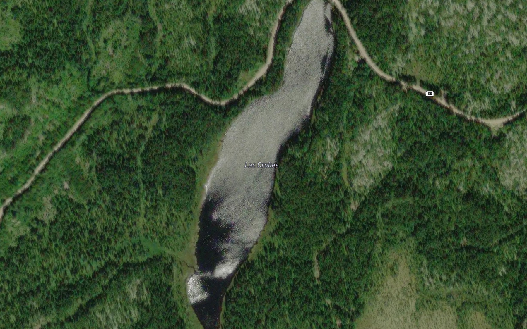 Satellite map of the Lac Crolles