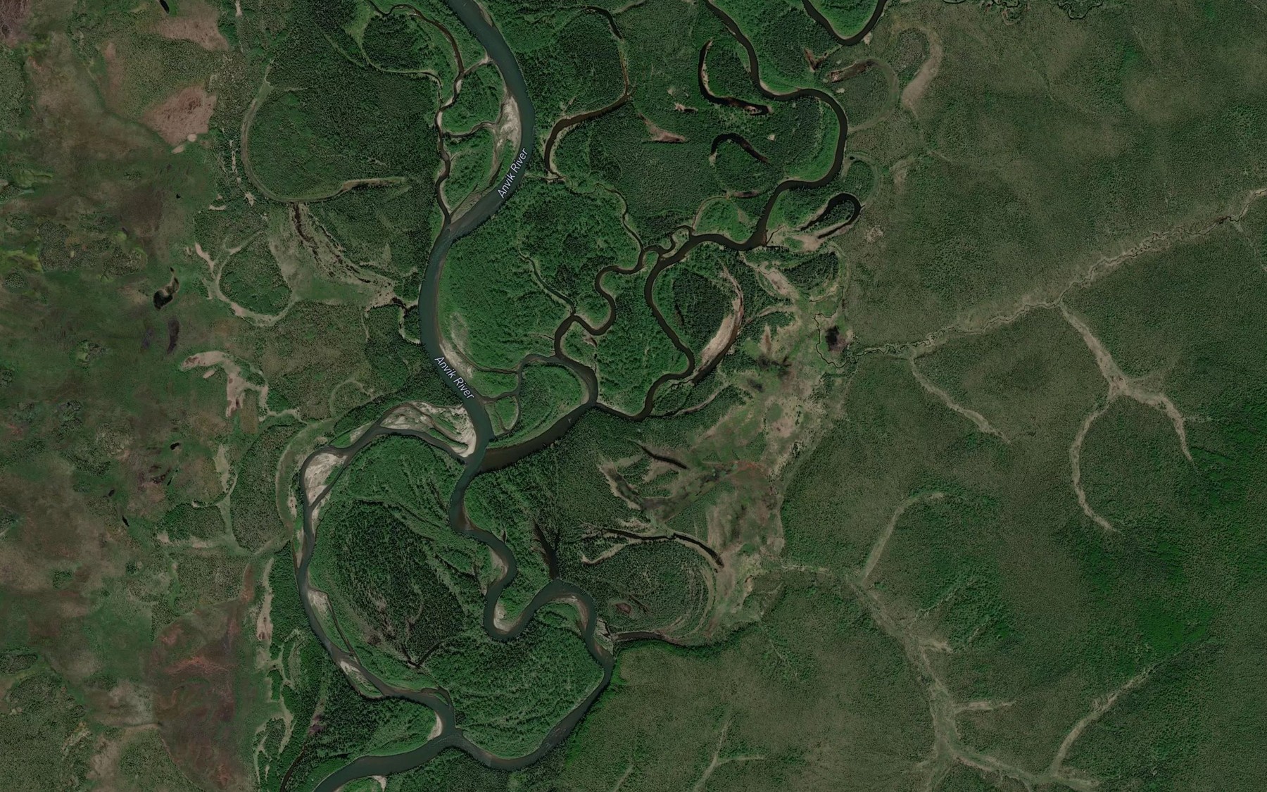 Satellite map of the Yellow River
