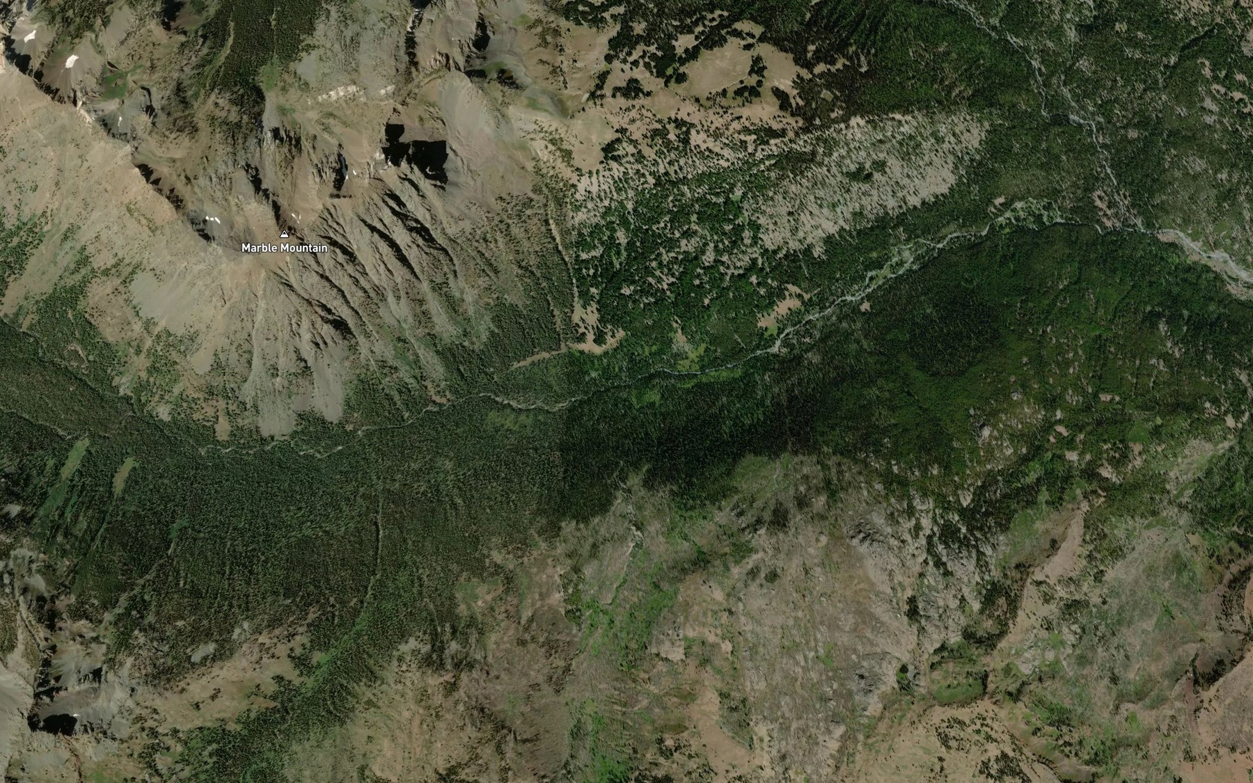 Satellite map of the Bear Creek