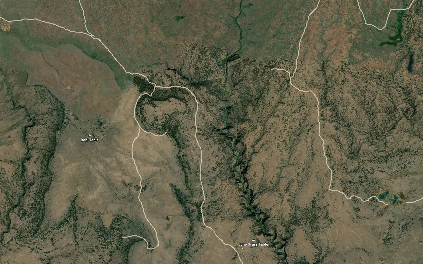 Satellite map of the Daves Reservoir