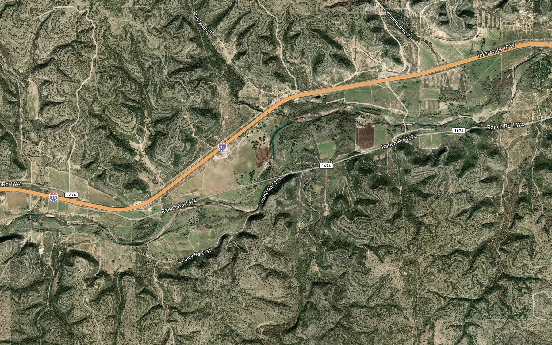 Satellite map of the Calf Creek