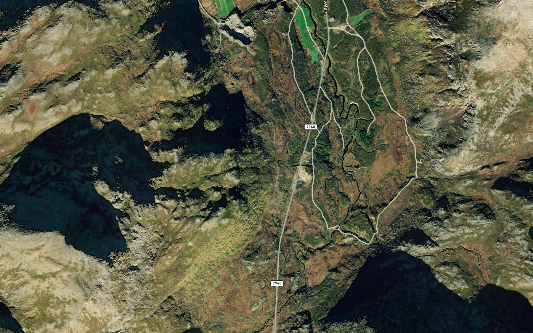 Satellite map of the Elvedalelva