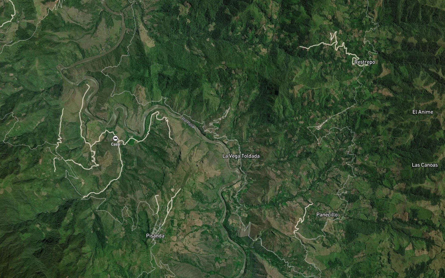 Satellite map of the Quebrada Agua Sucia