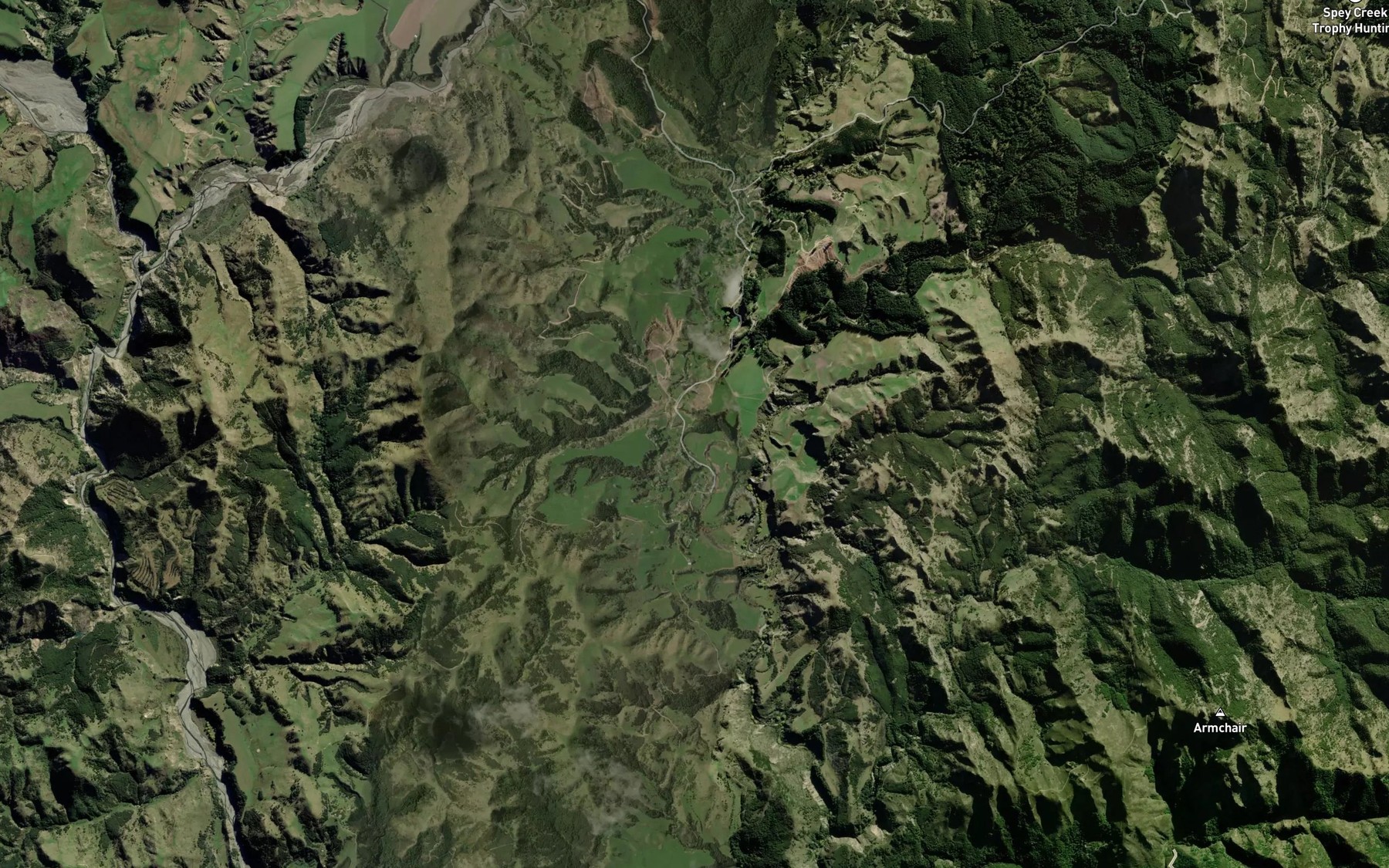 Satellite map of the Spey Stream