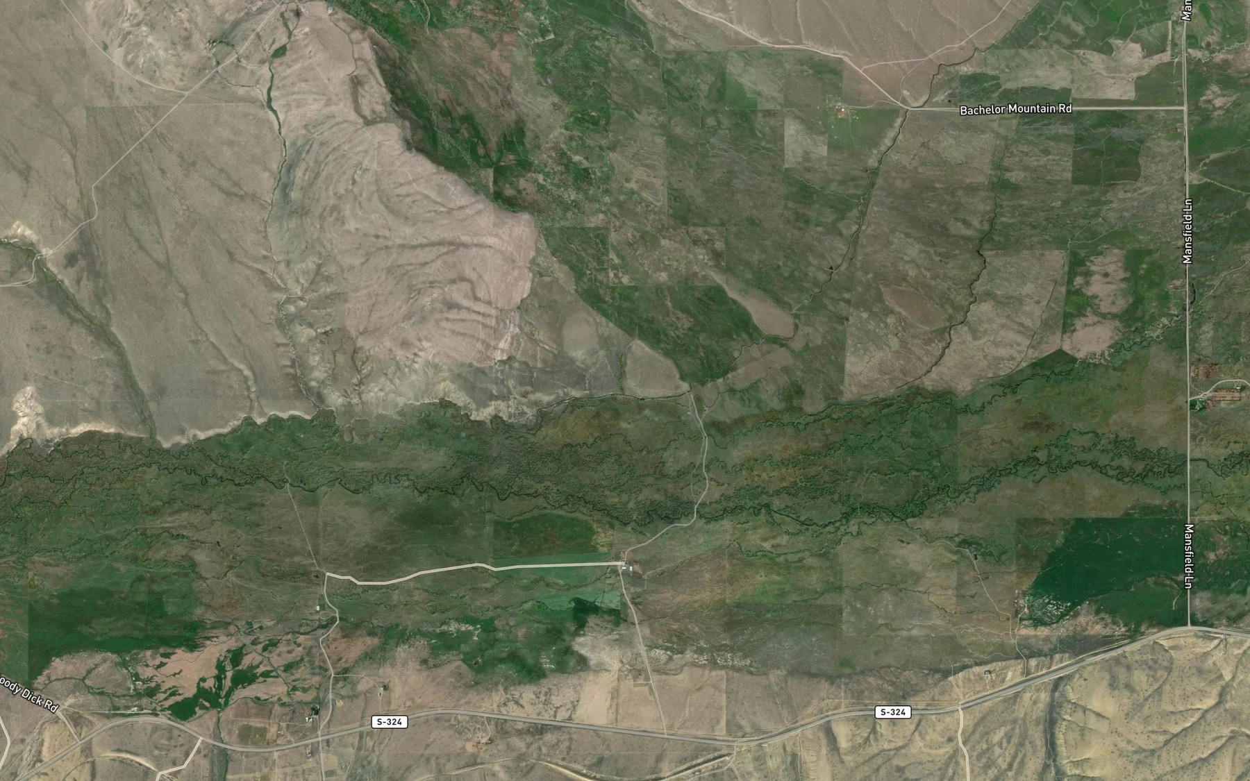 Satellite map of the Painter Creek
