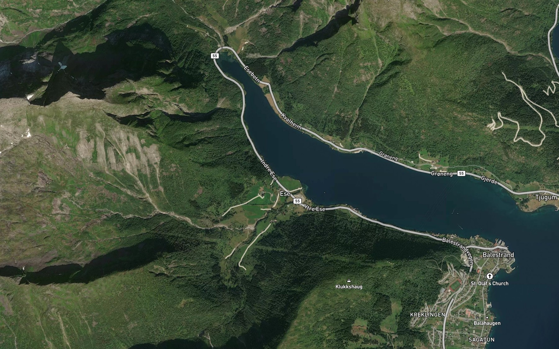 Satellite map of the Indre  Ese