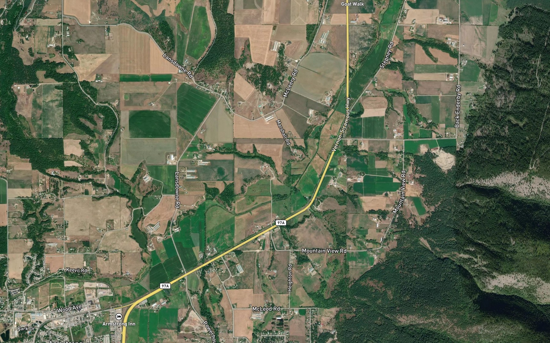 Satellite map of the Kendry Creek
