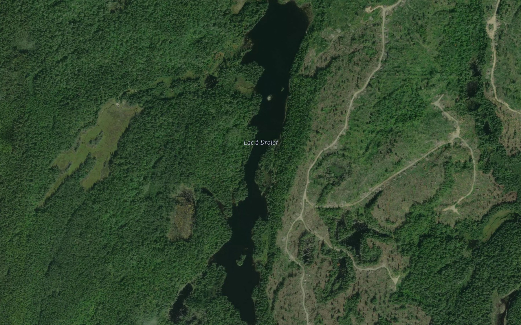 Satellite map of the Lac a Drolet