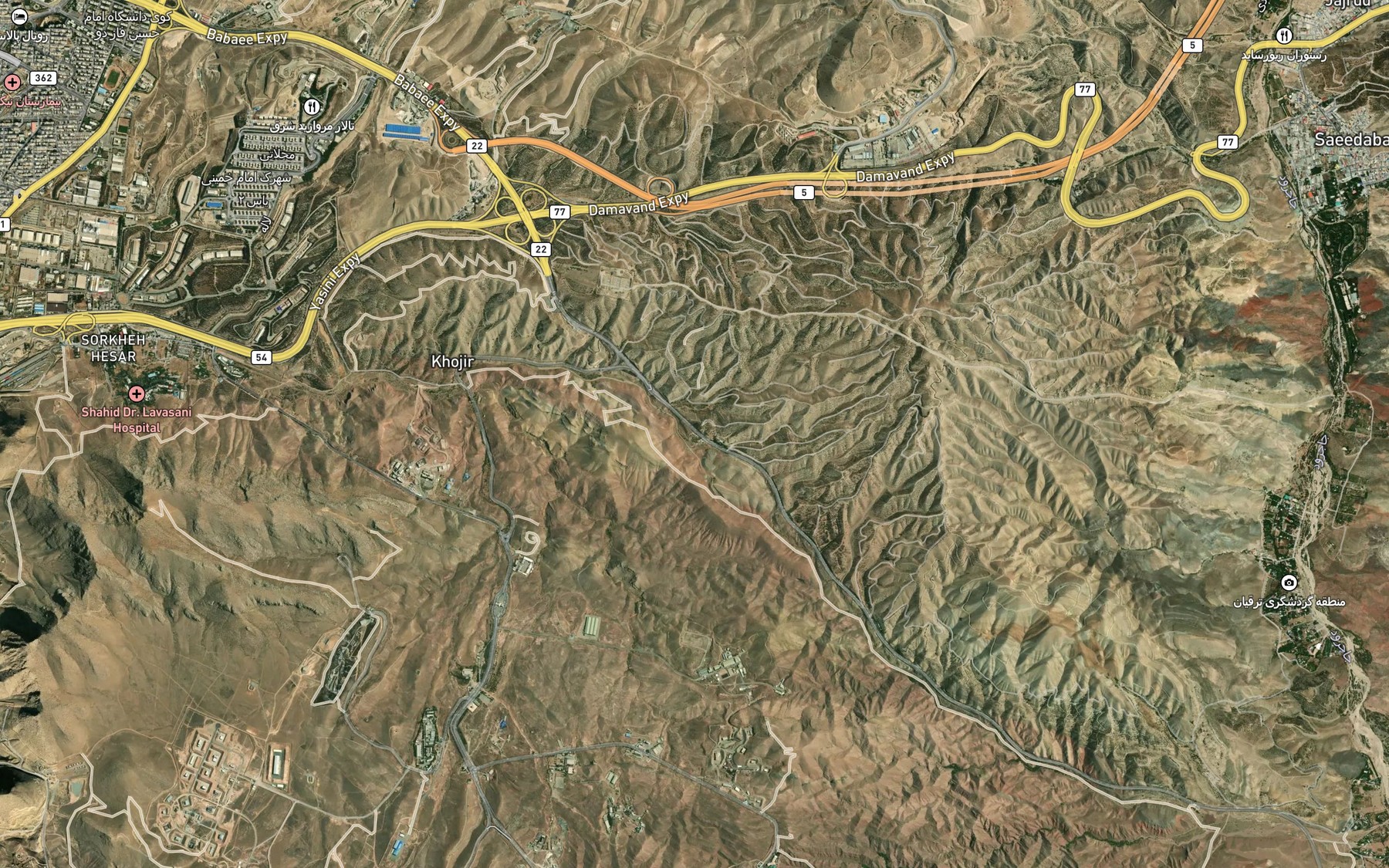 Satellite map of the Cheshmeh-ye Shur