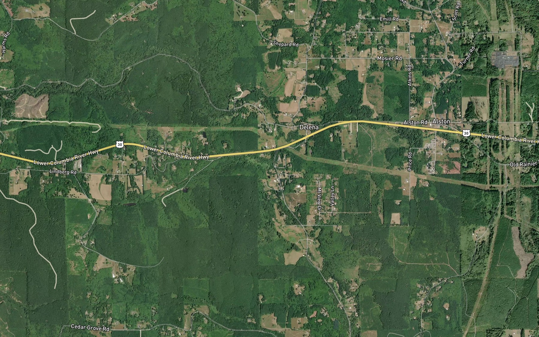 Satellite map of the Palm Creek