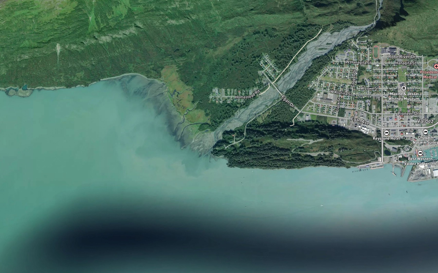 Satellite map of the Mineral Creek