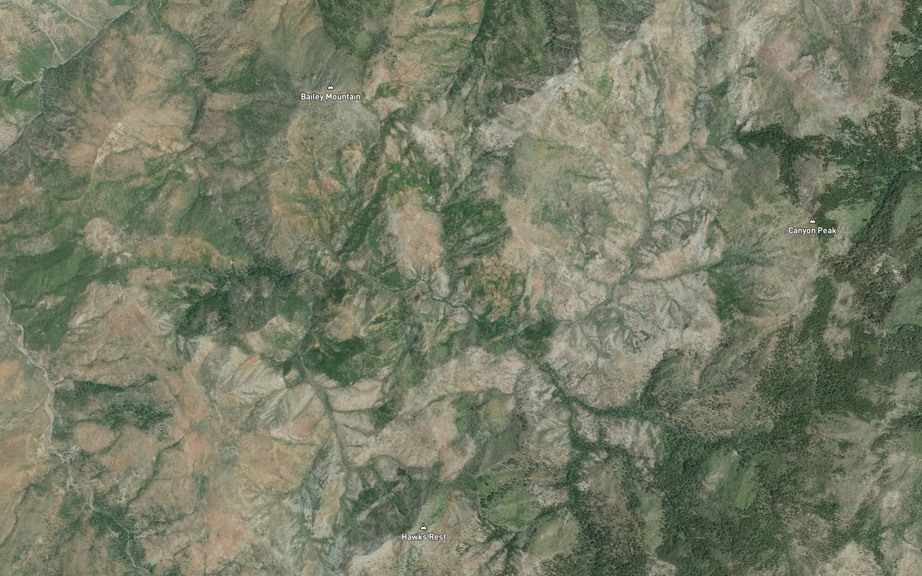 Satellite map of the Copper Creek