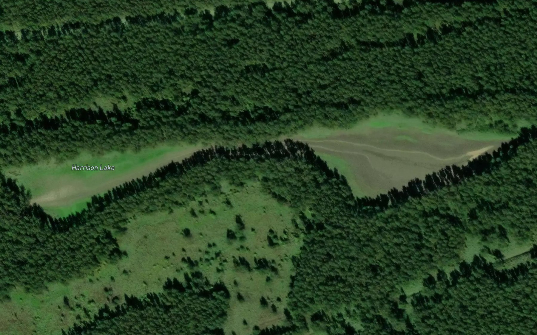 Satellite map of the Harrison Lake