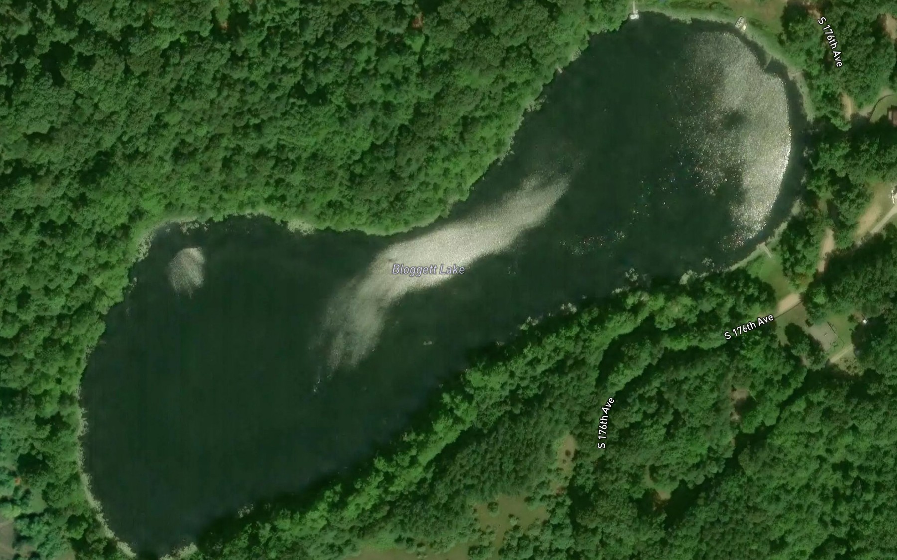 Satellite map of the Bloggett Lake