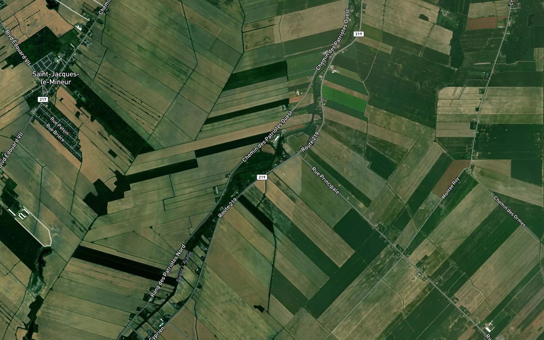 Satellite map of the Ruisseau Brosseau