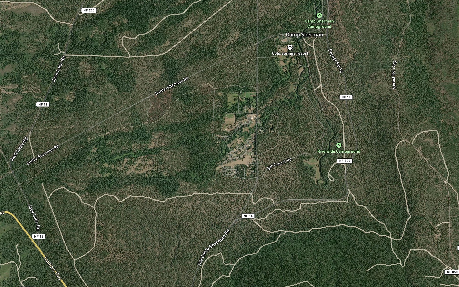 Satellite map of the Middle Fork Lake Creek